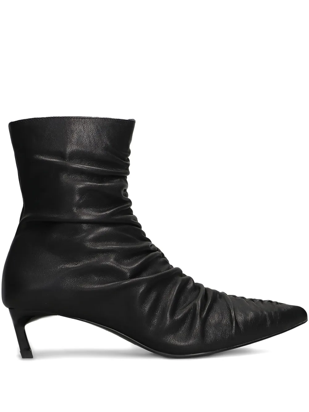 Bibi Lou Ruched Pointed Boots In Black
