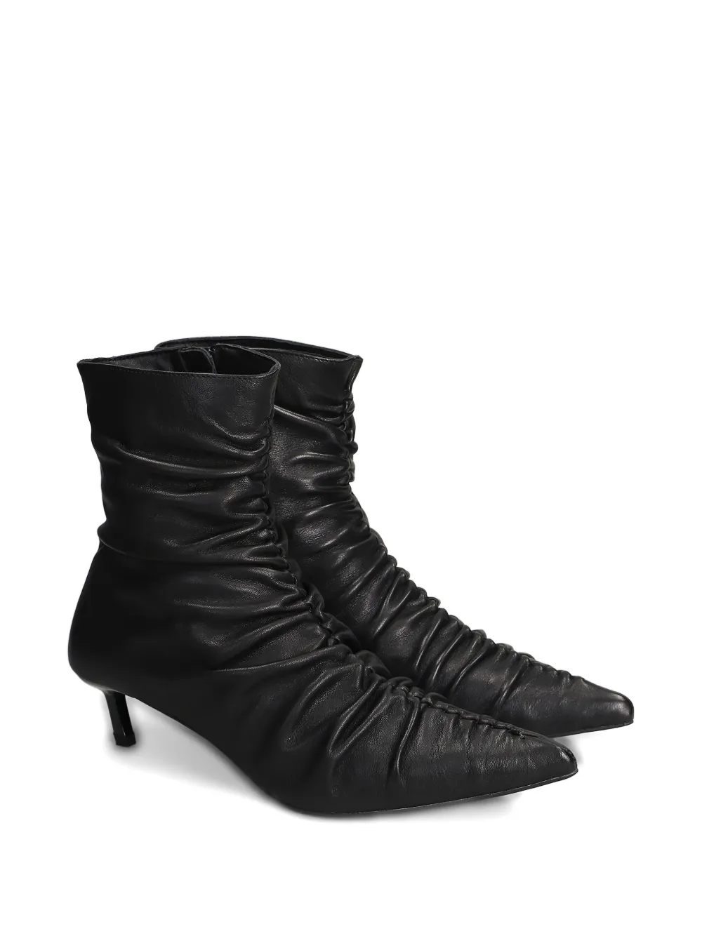 Bibi Lou Ruched Pointed Boots In Black