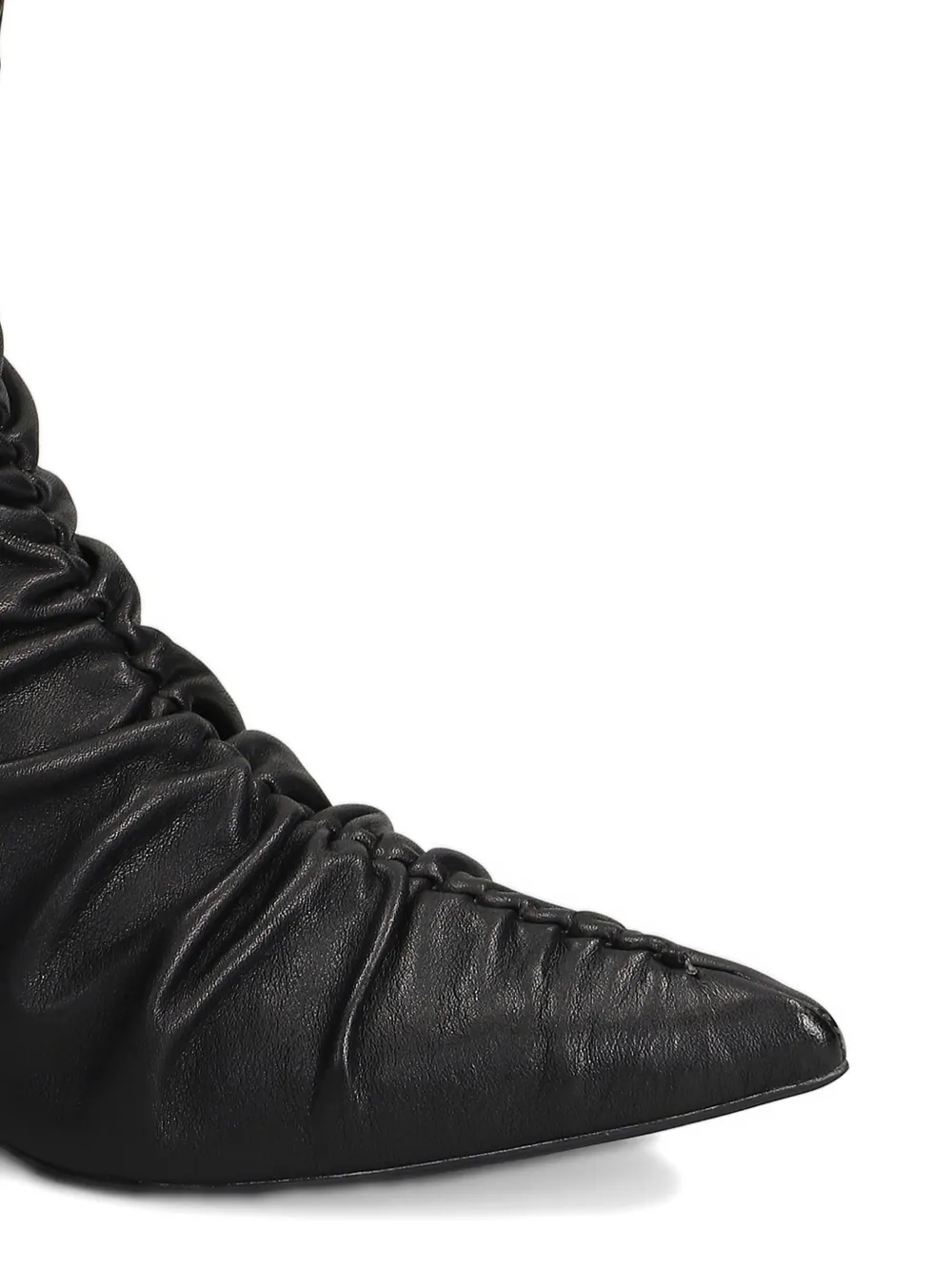 Bibi Lou Ruched Pointed Boots In Black