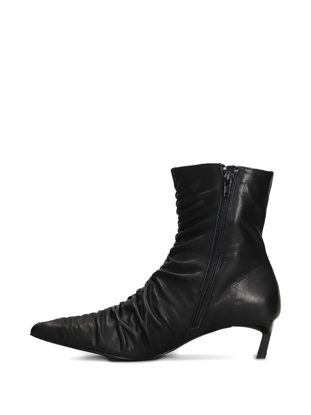 Bibi Lou Ruched Pointed Boots In Black