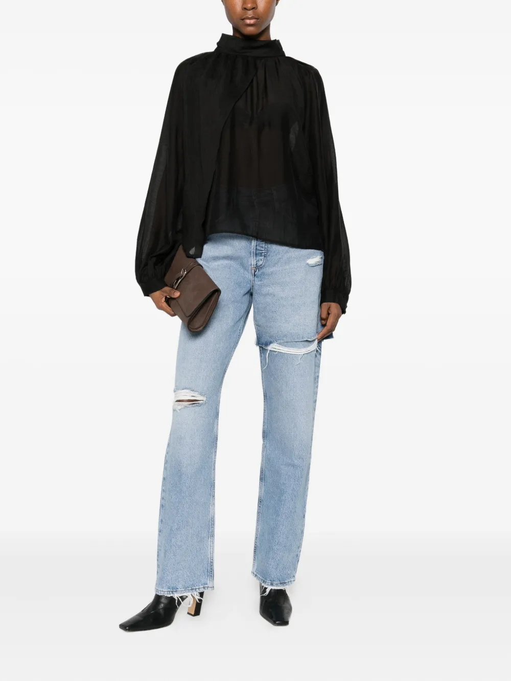 IRO Nahae asymmetric blouse - Zwart