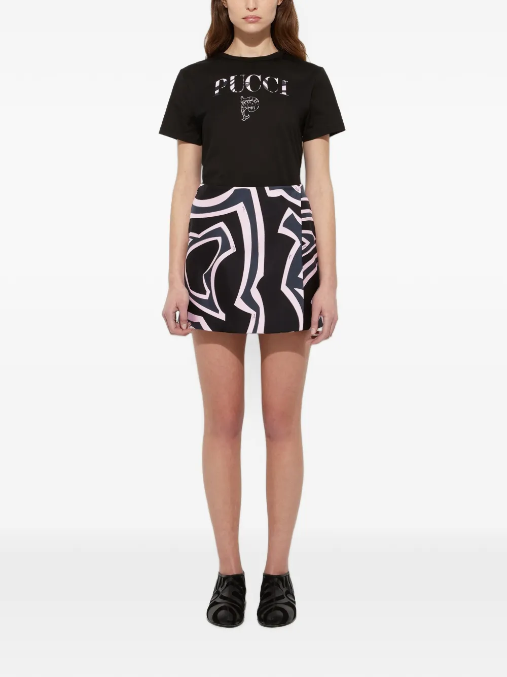 PUCCI T-shirt met logo Zwart