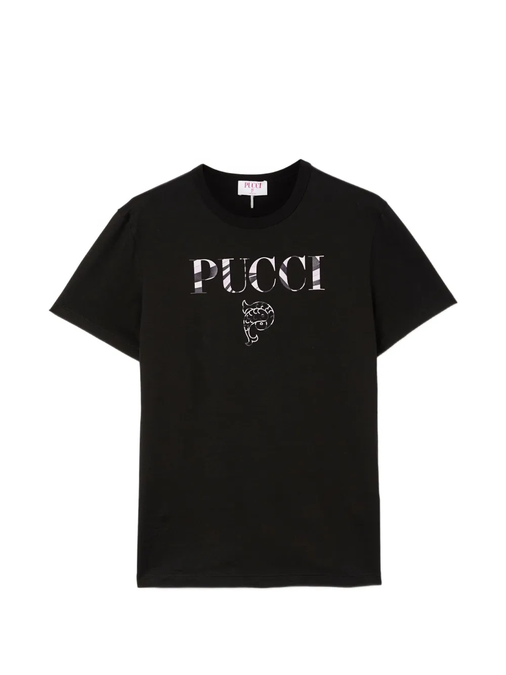 PUCCI T-shirt met logo Zwart