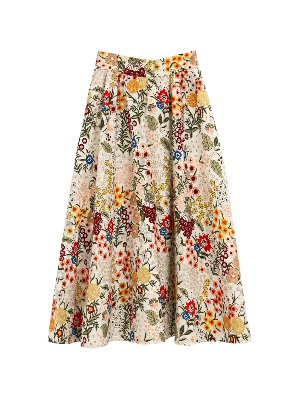 alice + olivia Earla Midirock mit Blumenprint - Nude