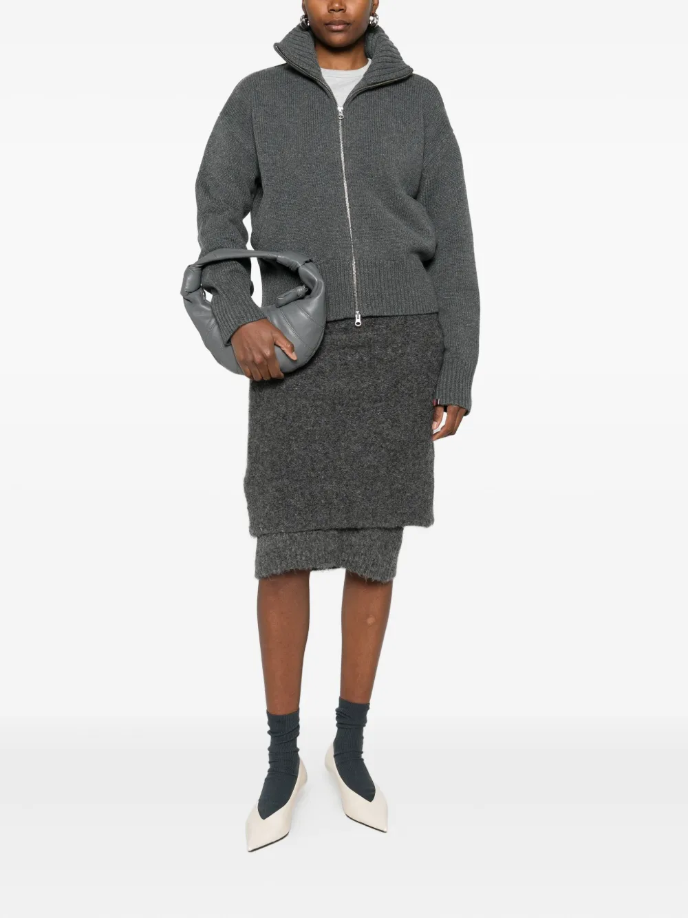 Extreme Cashmere Cashmere Zipped Cardigan In Gray