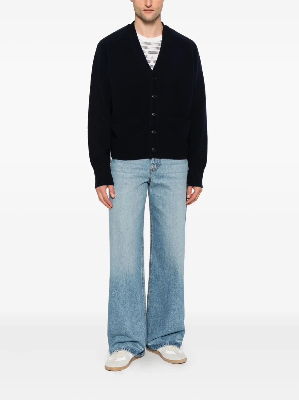 Extreme Cashmere V-neck Cardigan In Blue