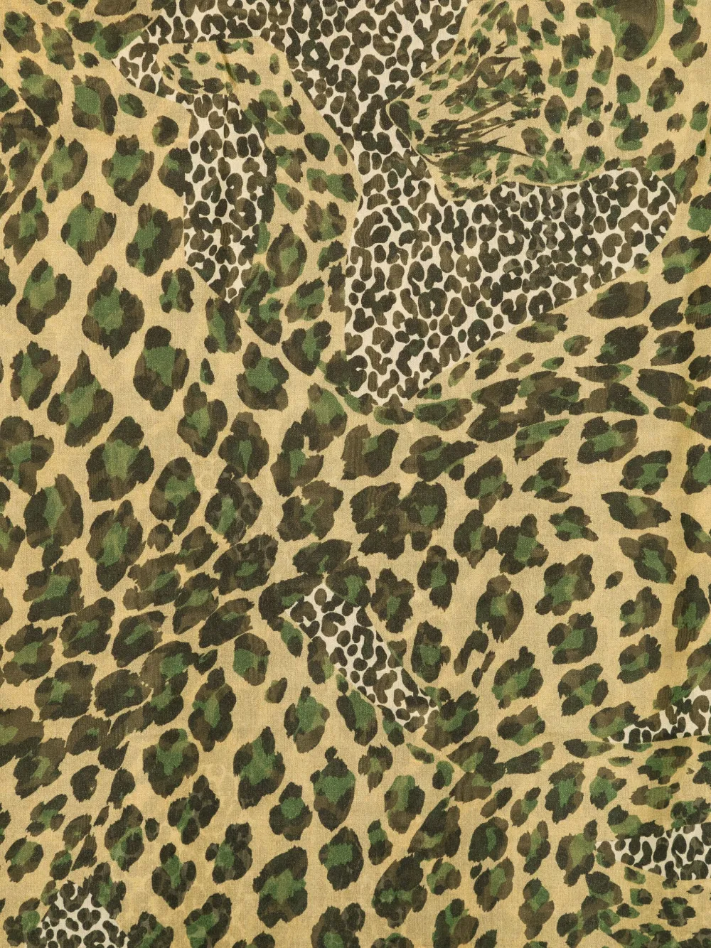 Saint Laurent Sjaal met luipaardprint - Groen