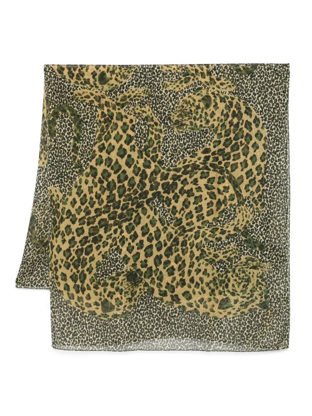 Saint Laurent mascada con estampado de leopardo | verde | Image 1
