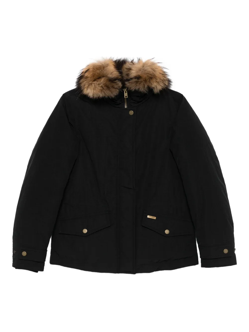 Woolrich faux fur-collar coat - ブラック Woolrich faux fur-collar coat - ブラック