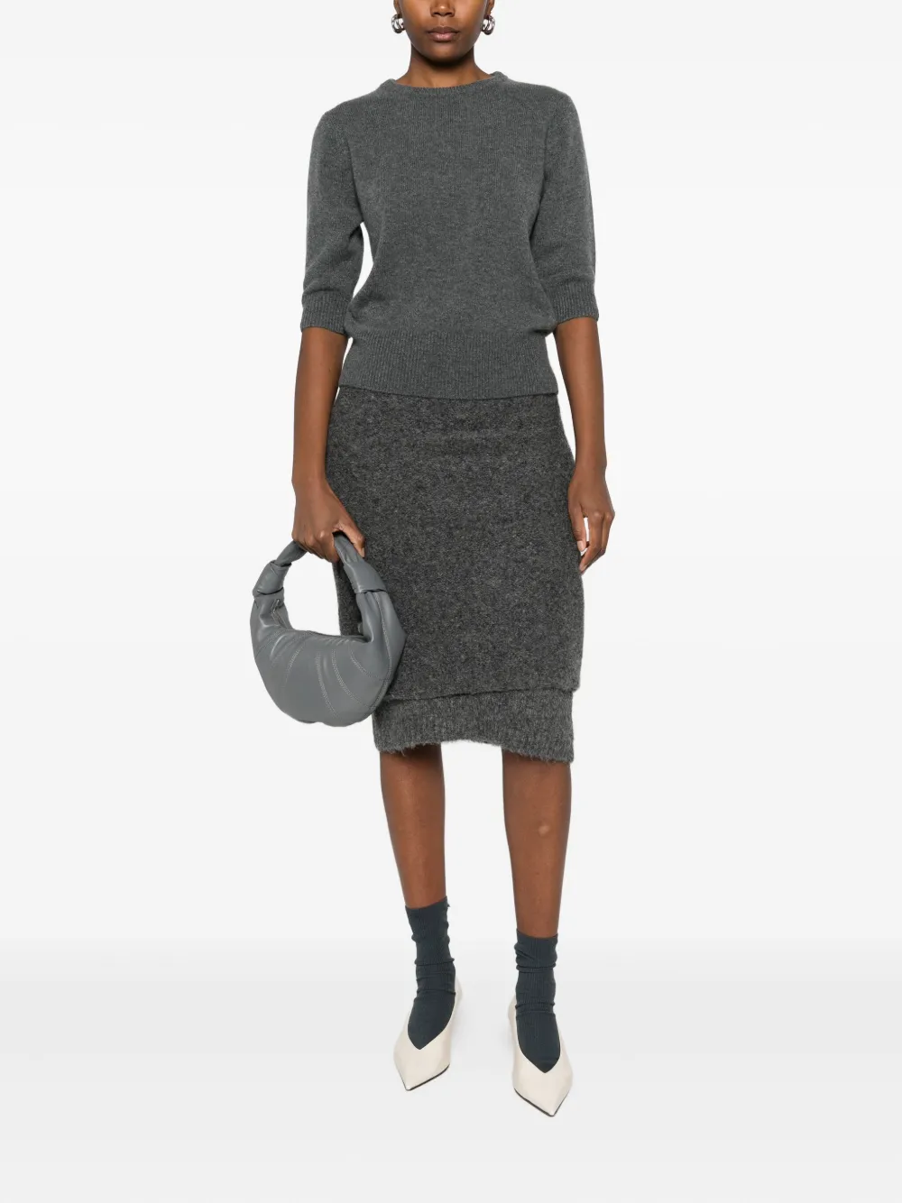 extreme cashmere Sweater met korte mouwen Grijs