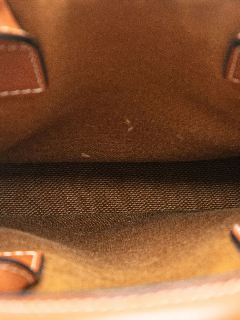 Pre-owned Celine 2021 Mini Triomphe Coated Canvas Vertical Cabas Satchel In Brown