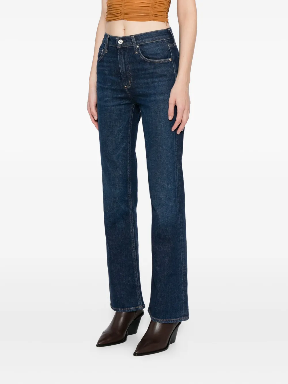 Citizen Of Humanity Vidia Mid-rise Boot Cut Jeans In Blue