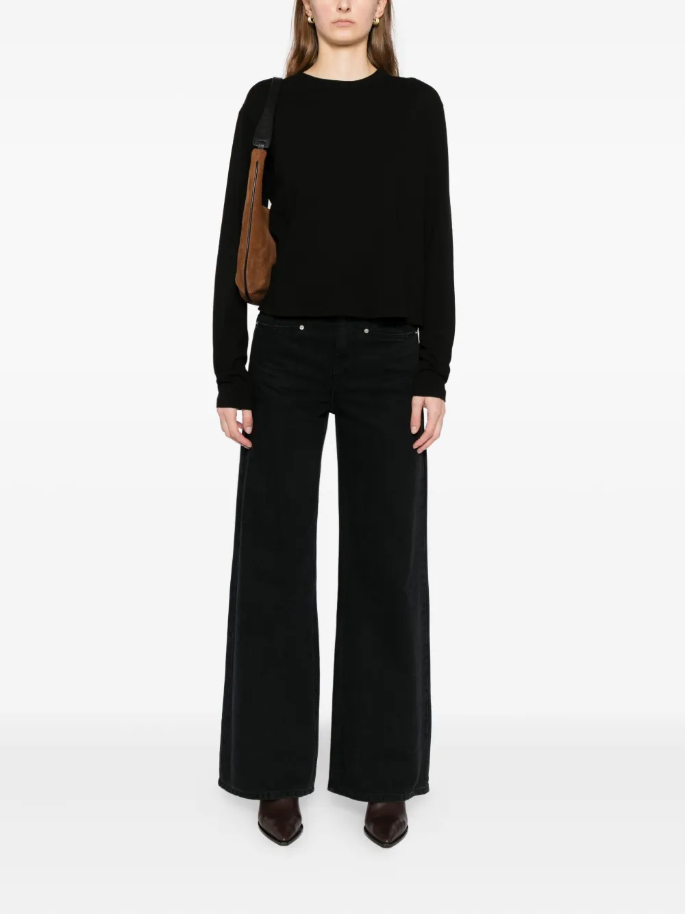Agolde Cotton T-shirt In Black