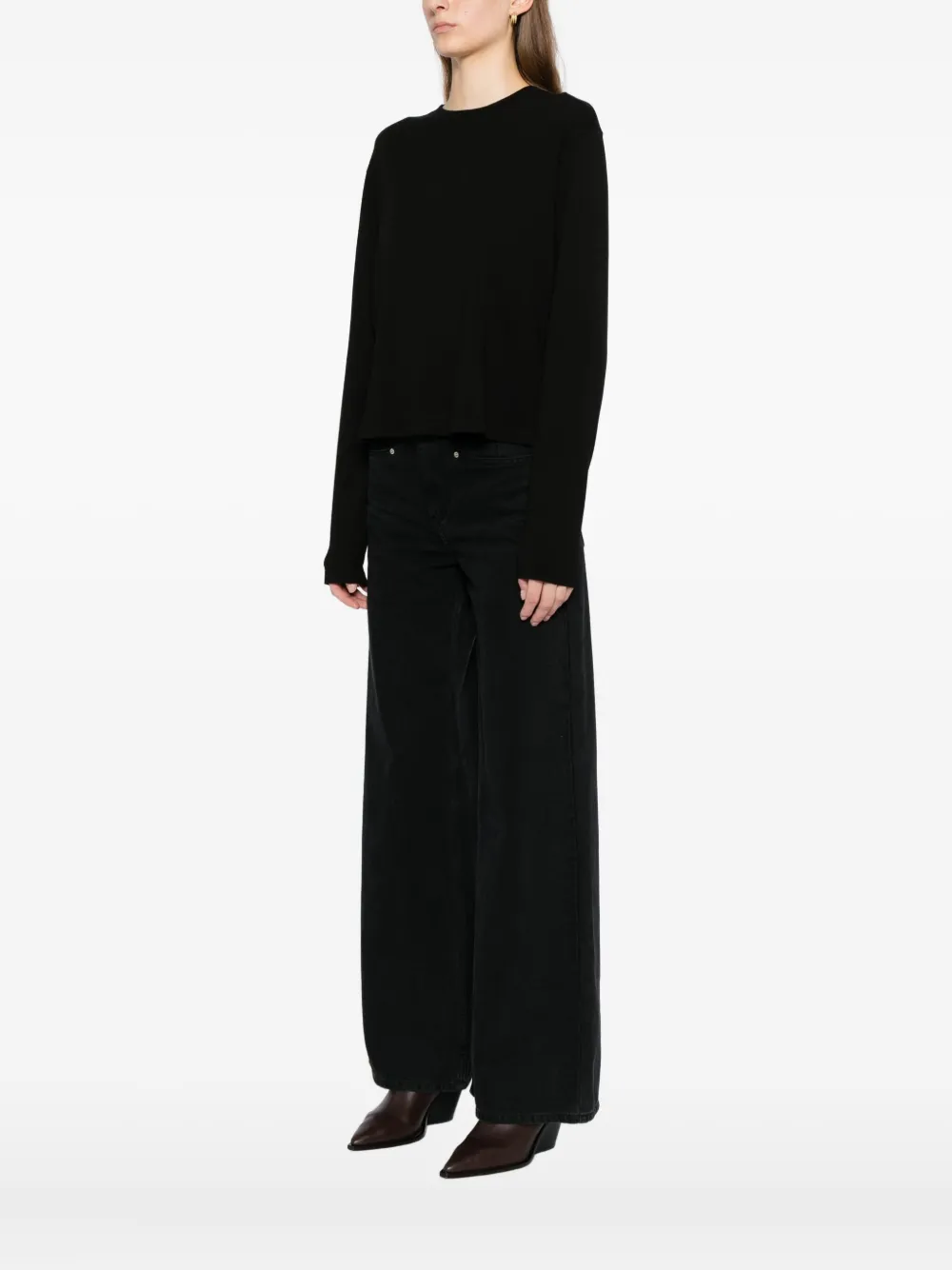 Agolde Cotton T-shirt In Black