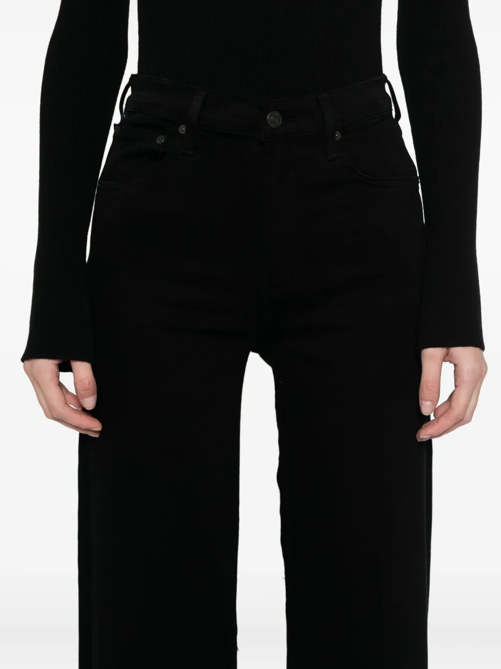 Citizen Of Humanity Lyra Long Wide Leg Jeans In Black