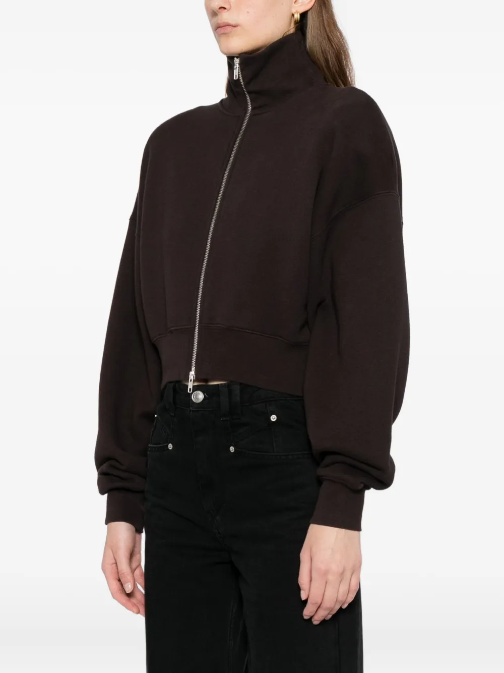Agolde Zip-fastening Jacket In Brown