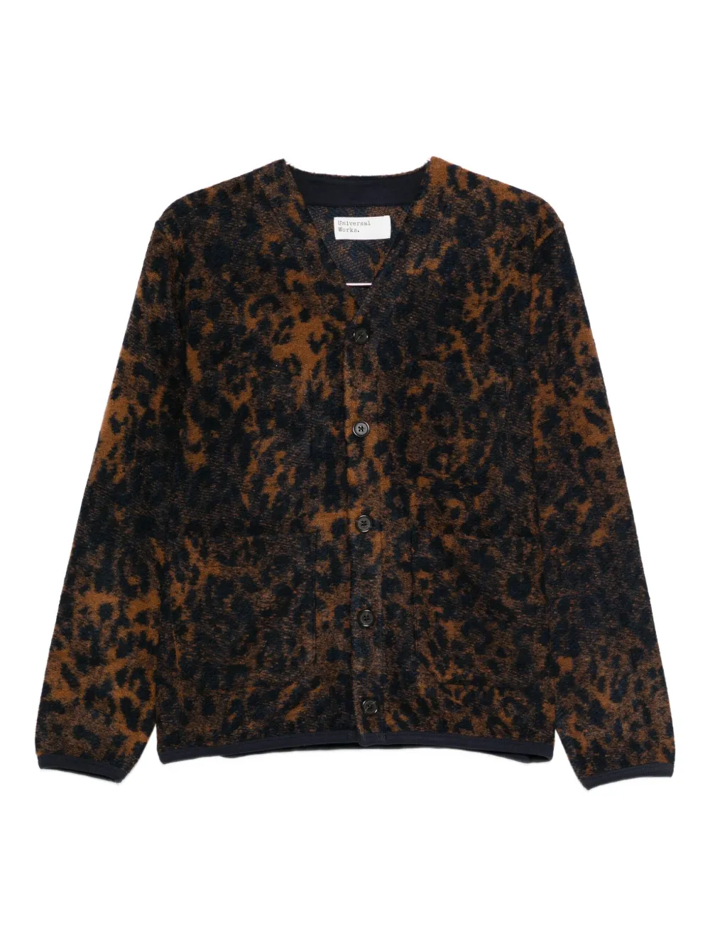 Universal Works animal-pattern cardigan | Brown | Image 1