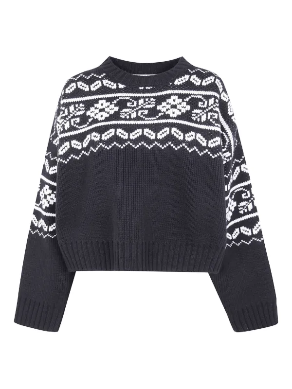 Róhe Fair-isle Sweater in Black