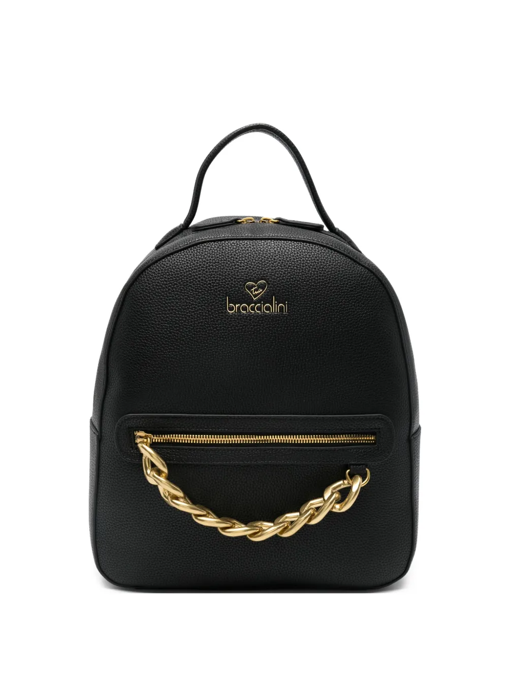 Braccialini chain-detail leather backpack - Nero