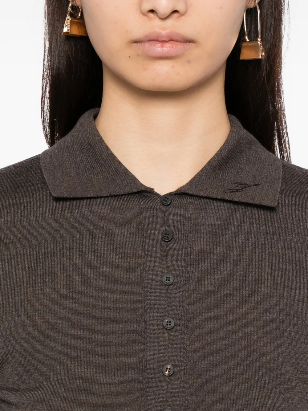 Jacquemus Poloshirt met lange mouwen Bruin