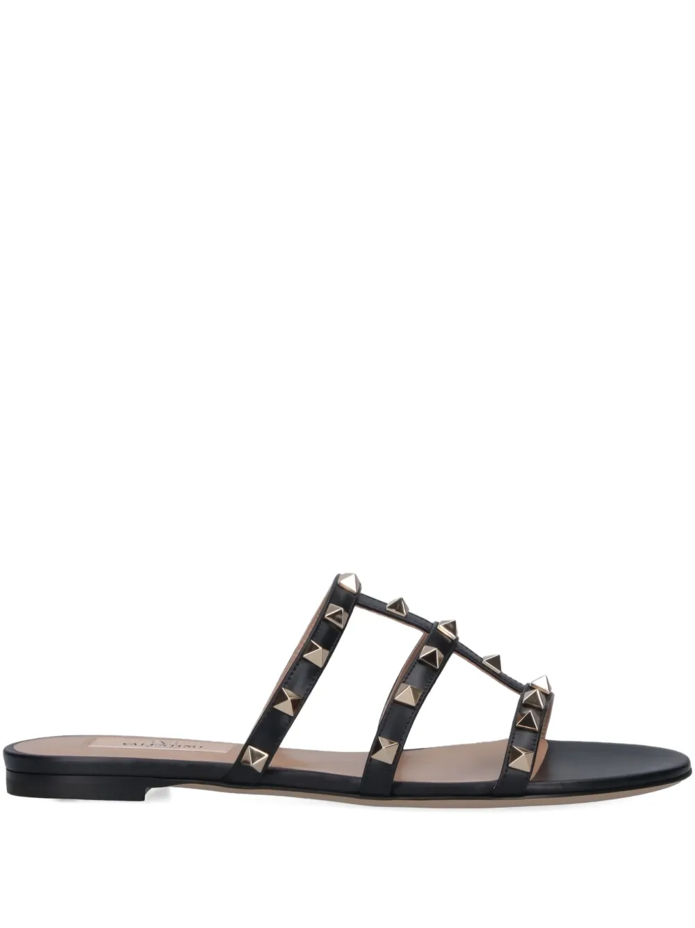 Valentino Garavani Rockstud three-strap sandals - ブラック Valentino Garavani Rockstud three-strap sandals - ブラック