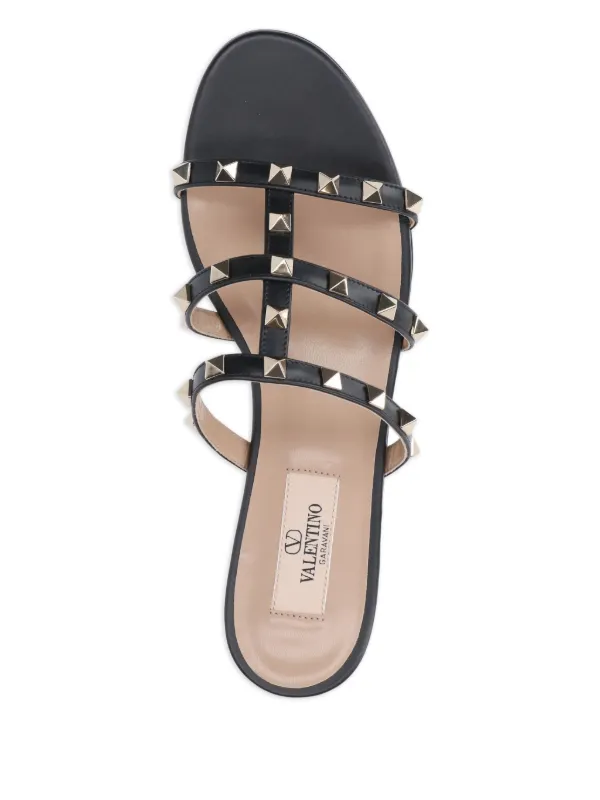 VALENTINO ハフ ワイトレックトラウサ 5B3RB5Y0 7CU153 Valentino Garavani Rockstud three-strap Sandals | Black
