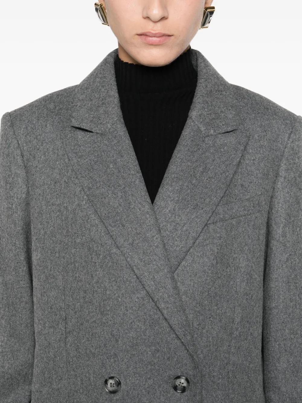 Apc Double-breasted Blazer In Gray