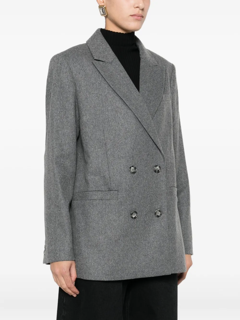 Apc Double-breasted Blazer In Gray
