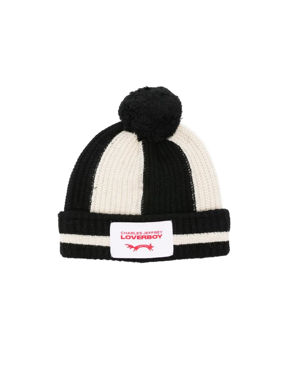 Charles Jeffrey Loverboy striped beanie | Black | Image 1