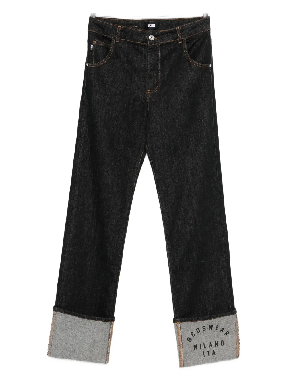 GCDS cuffed-hem jeans - ブラック GCDS cuffed-hem jeans - ブラック