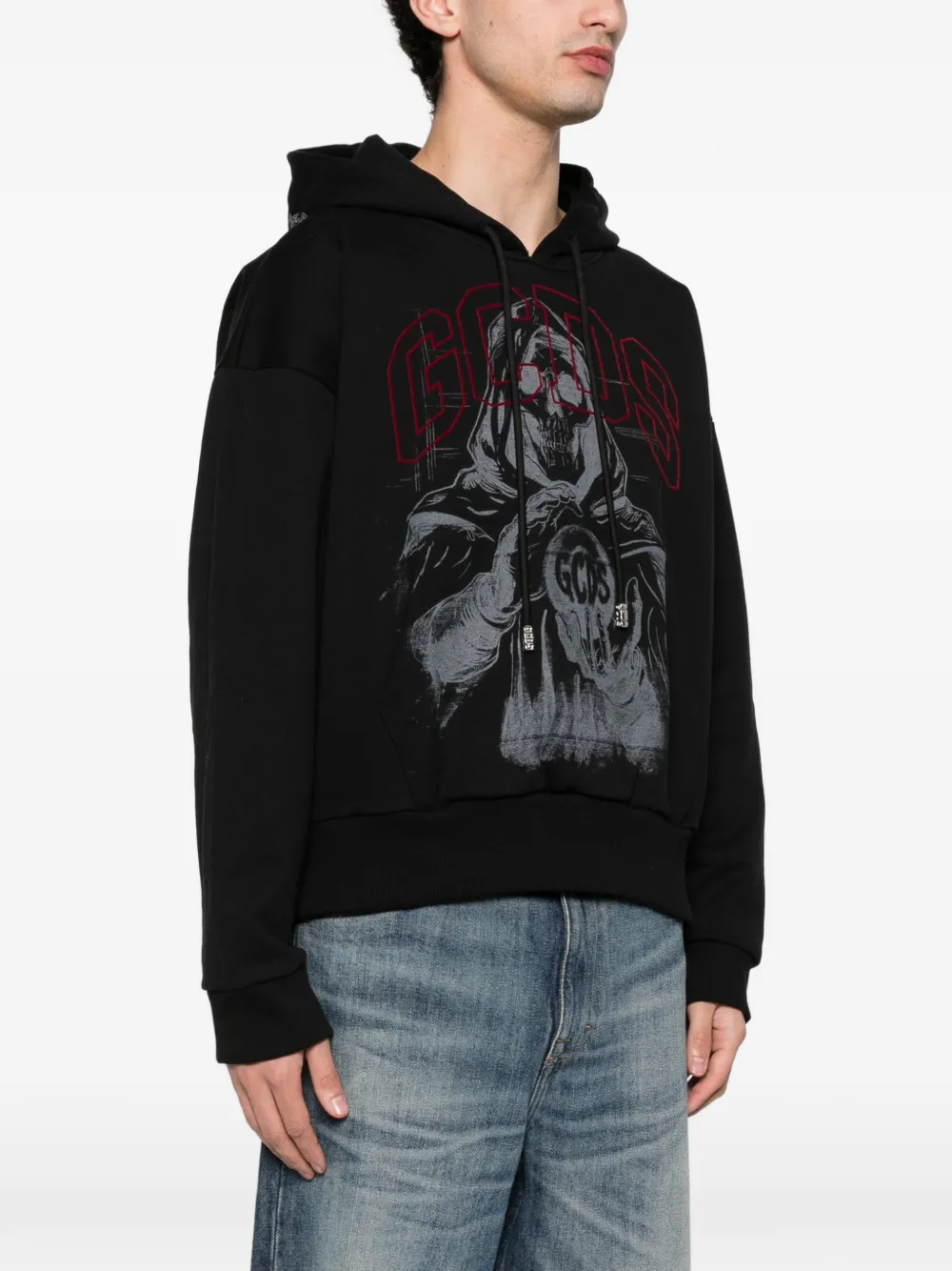GCDS Hoodie met print Zwart