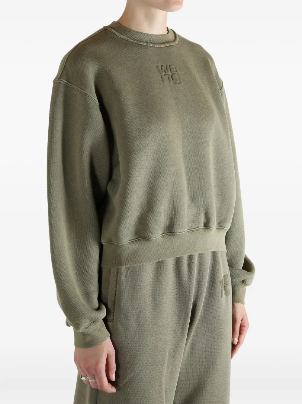 Alexander Wang Embossed Sweatshirt In Green