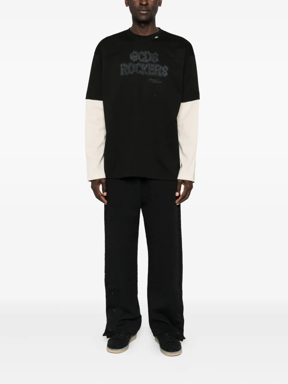 GCDS long-sleeve logo-print t-shirt - Zwart