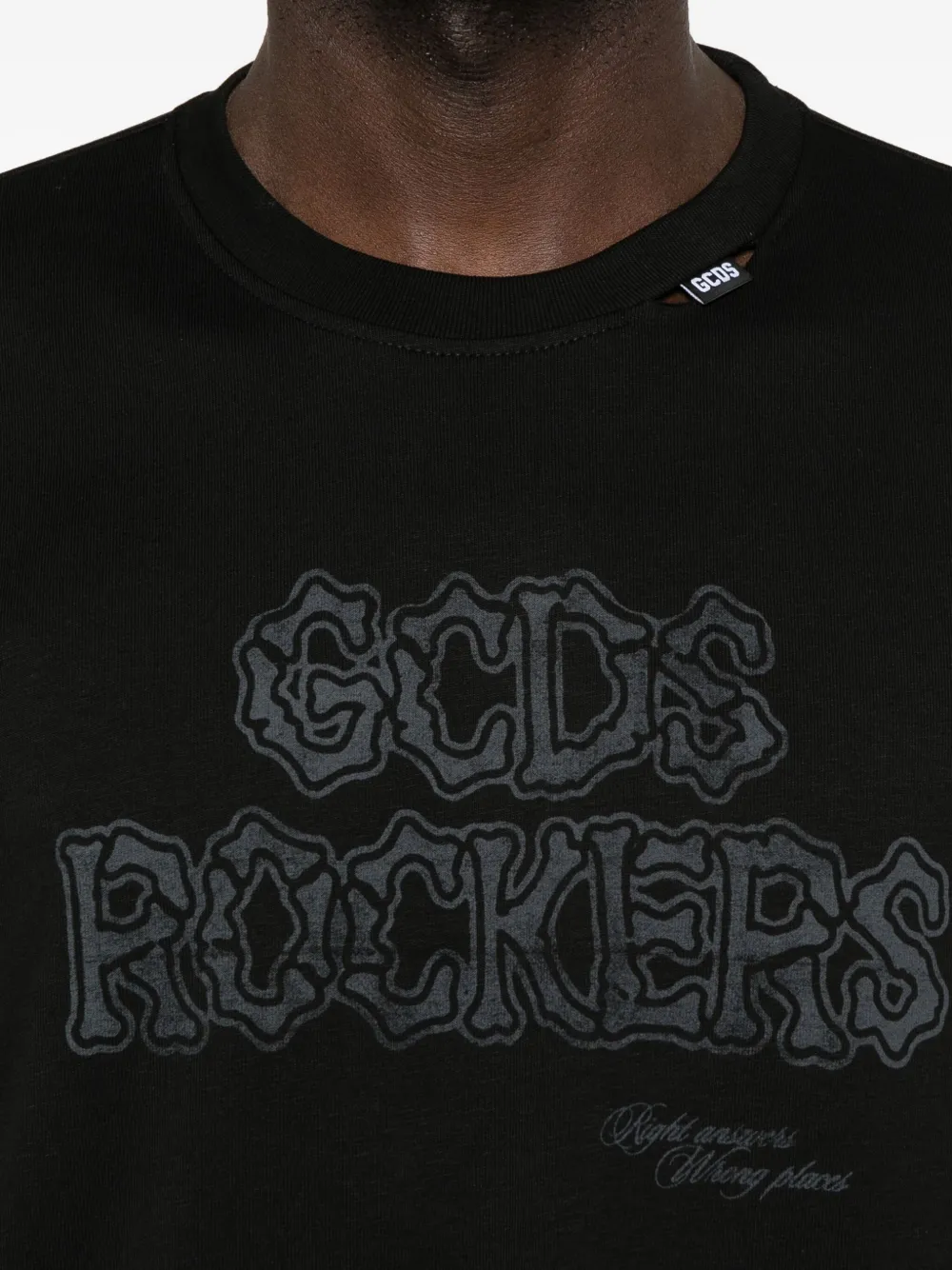 GCDS T-shirt met logoprint en lange mouwen Zwart