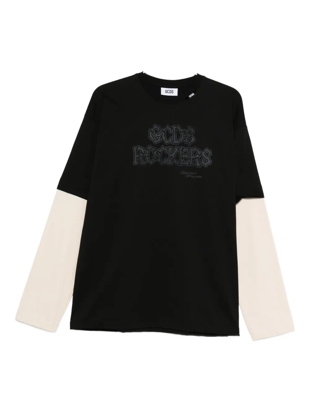GCDS long-sleeve logo-print t-shirt | Black | Image 1