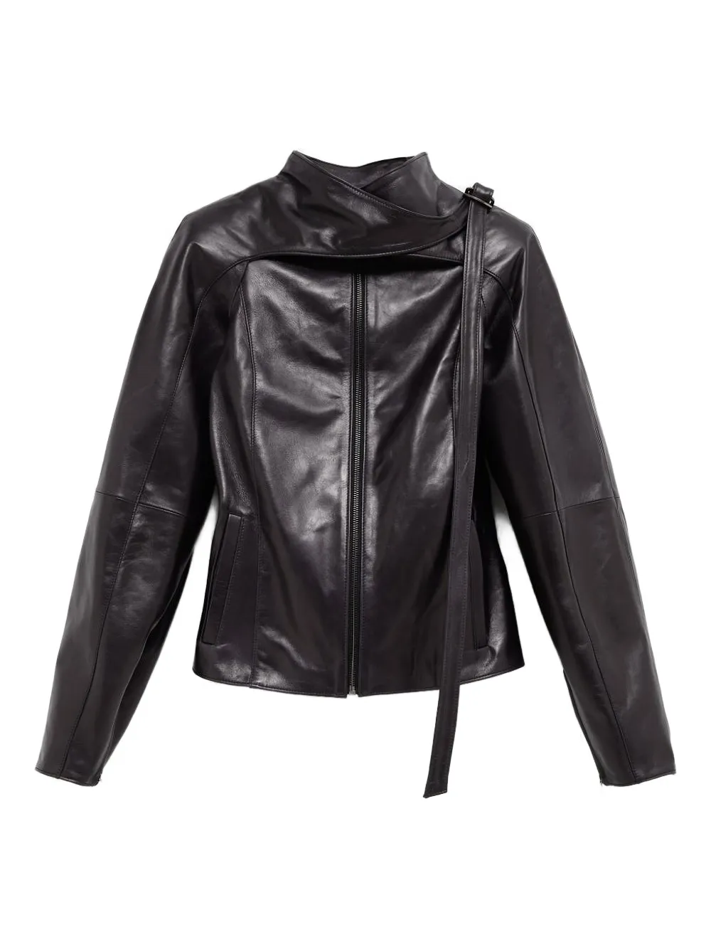 Paloma Wool Plomy Zip-up Leather Jacket In Black