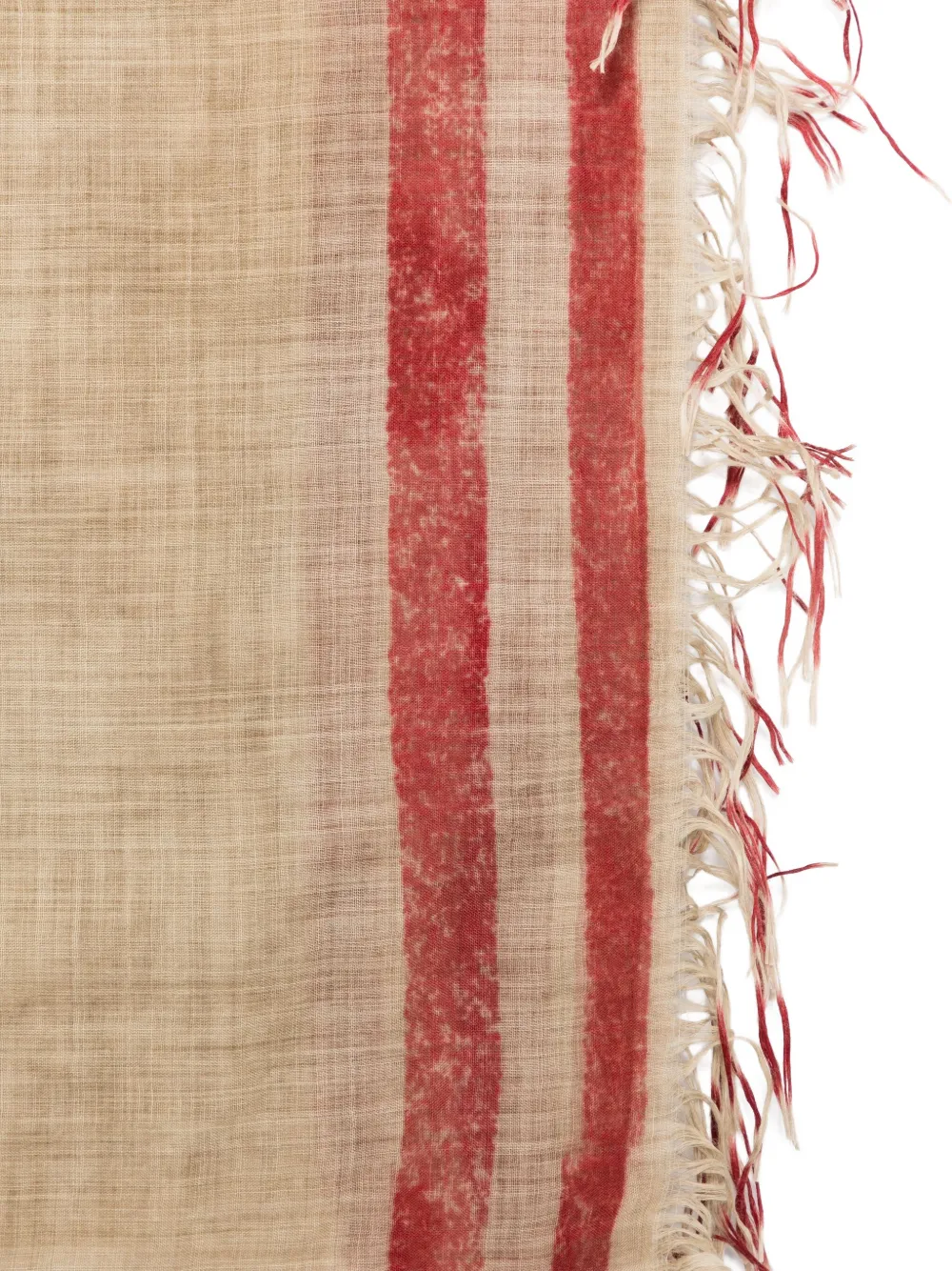 Uma Wang striped fringed-edge scarf - Beige