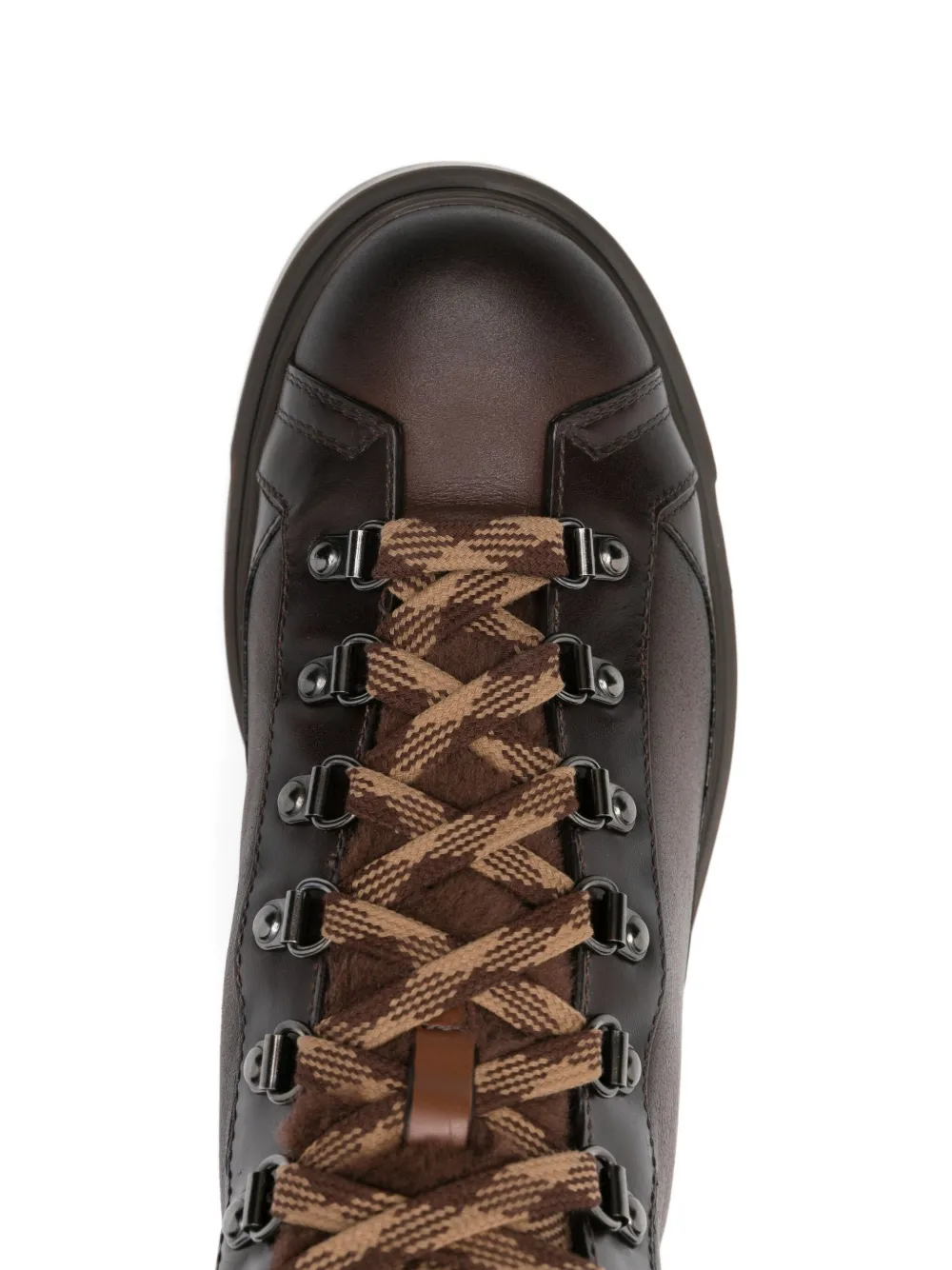 Santoni Desert boots met afwerking van bont Bruin
