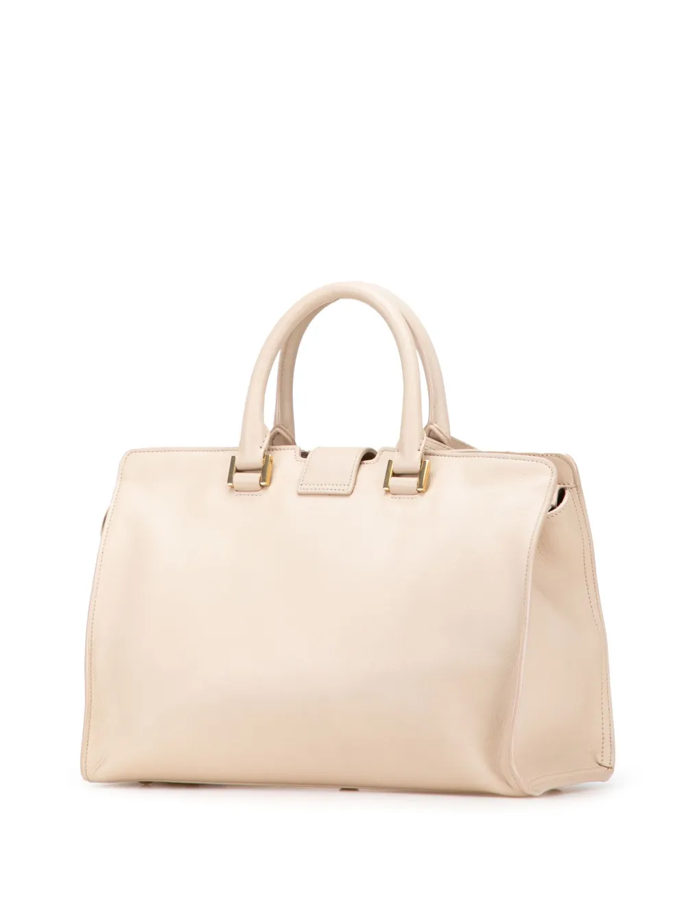 Pre-owned Saint Laurent 2013-2025 Small Leather Classic Y Cabas Satchel In Brown