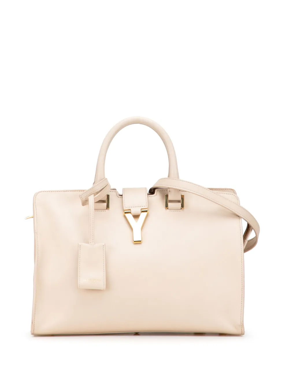 Pre-owned Saint Laurent 2013-2025 Small Leather Classic Y Cabas Satchel In Brown