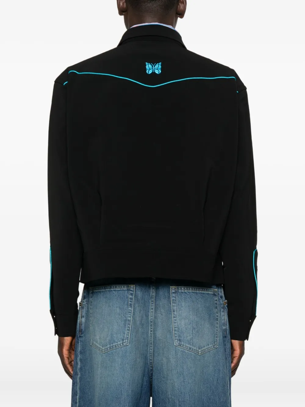 Needles Butterfly-appliqué Jacket In Black