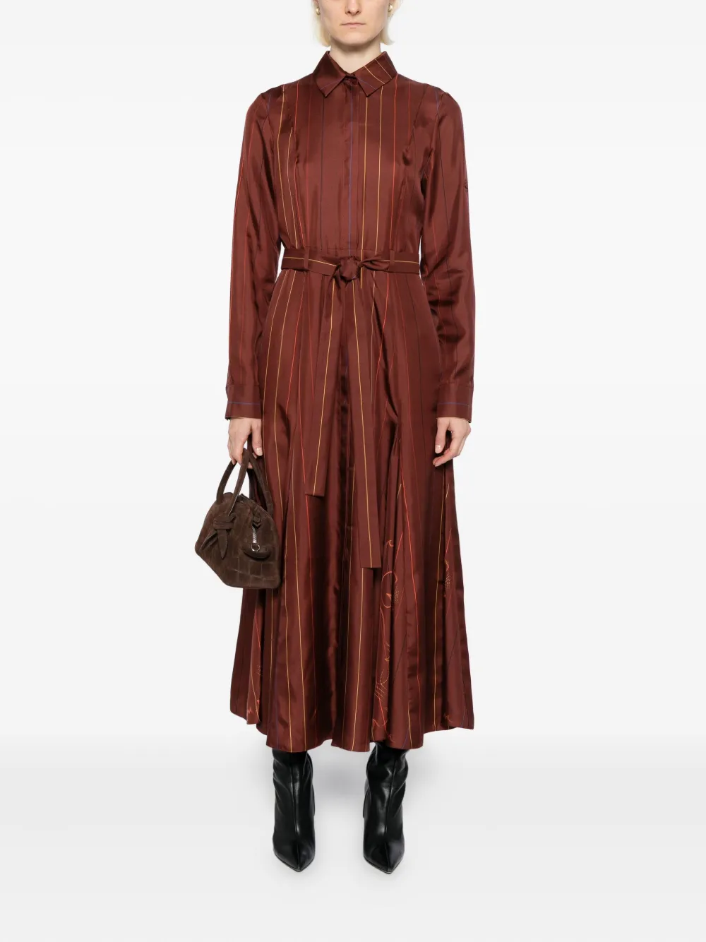 Gabriela Hearst Galway jurk - Bruin