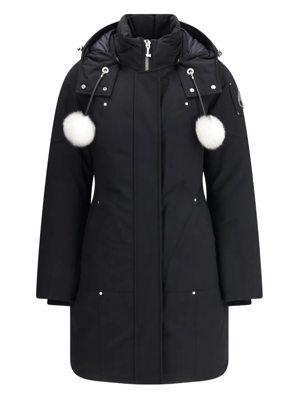 Moose Knuckles Stirling Pompom Hooded Parka In Black