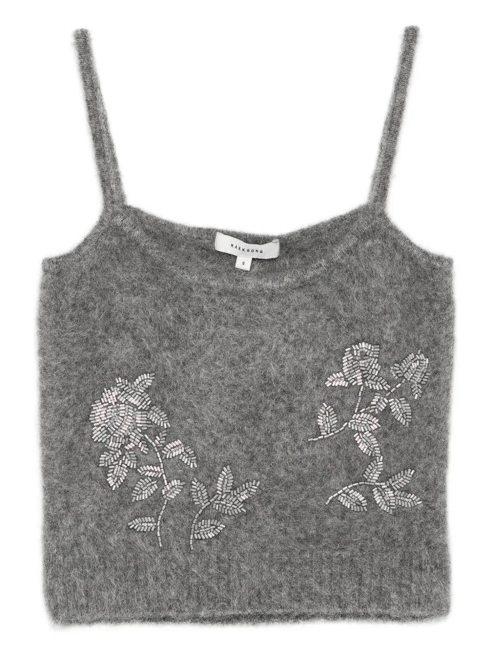 MARKGONG Canotta con decorazione a fiori | grigio | Image 1