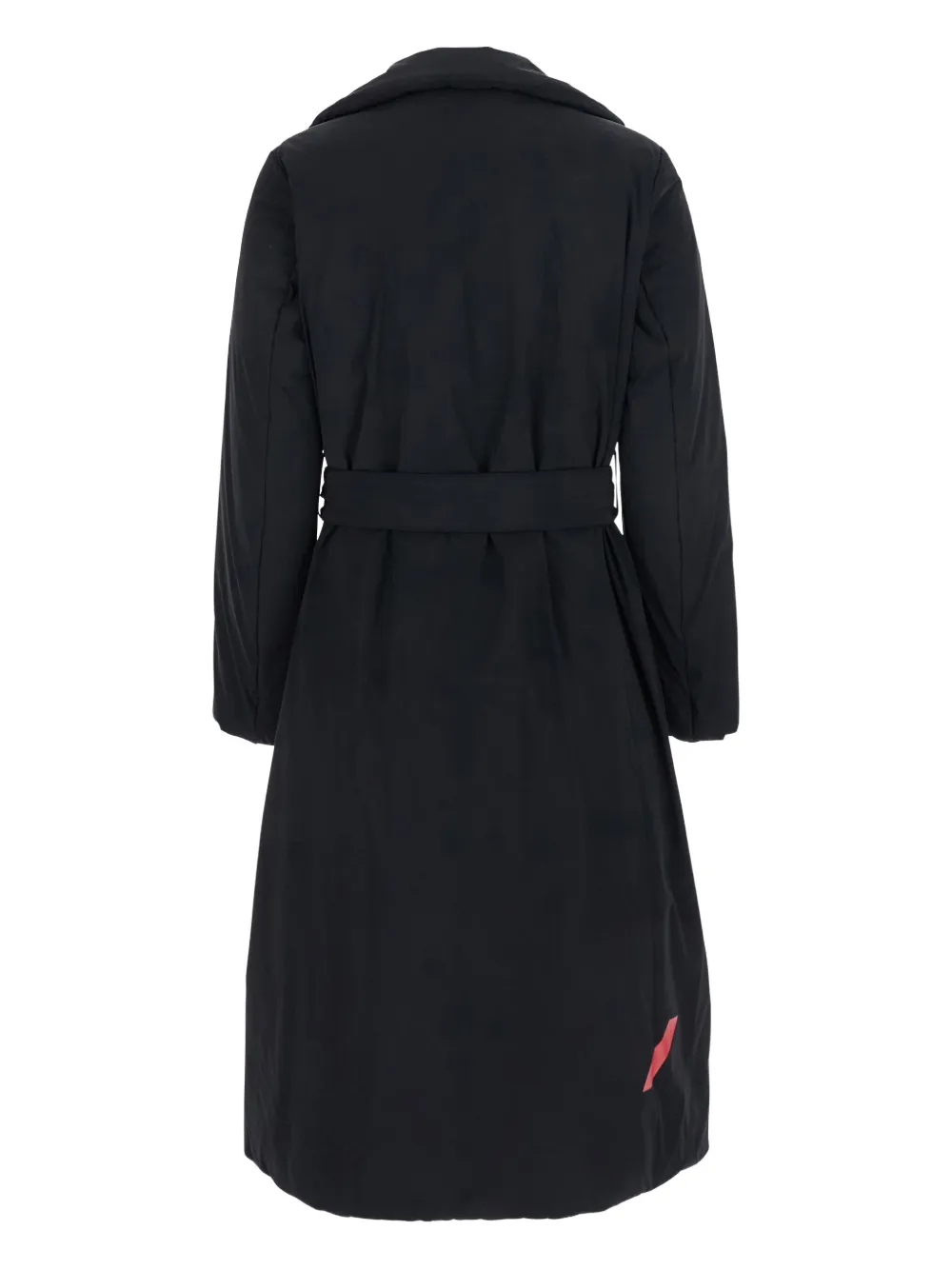 After Label Wide-lapel Belted Coat In Black