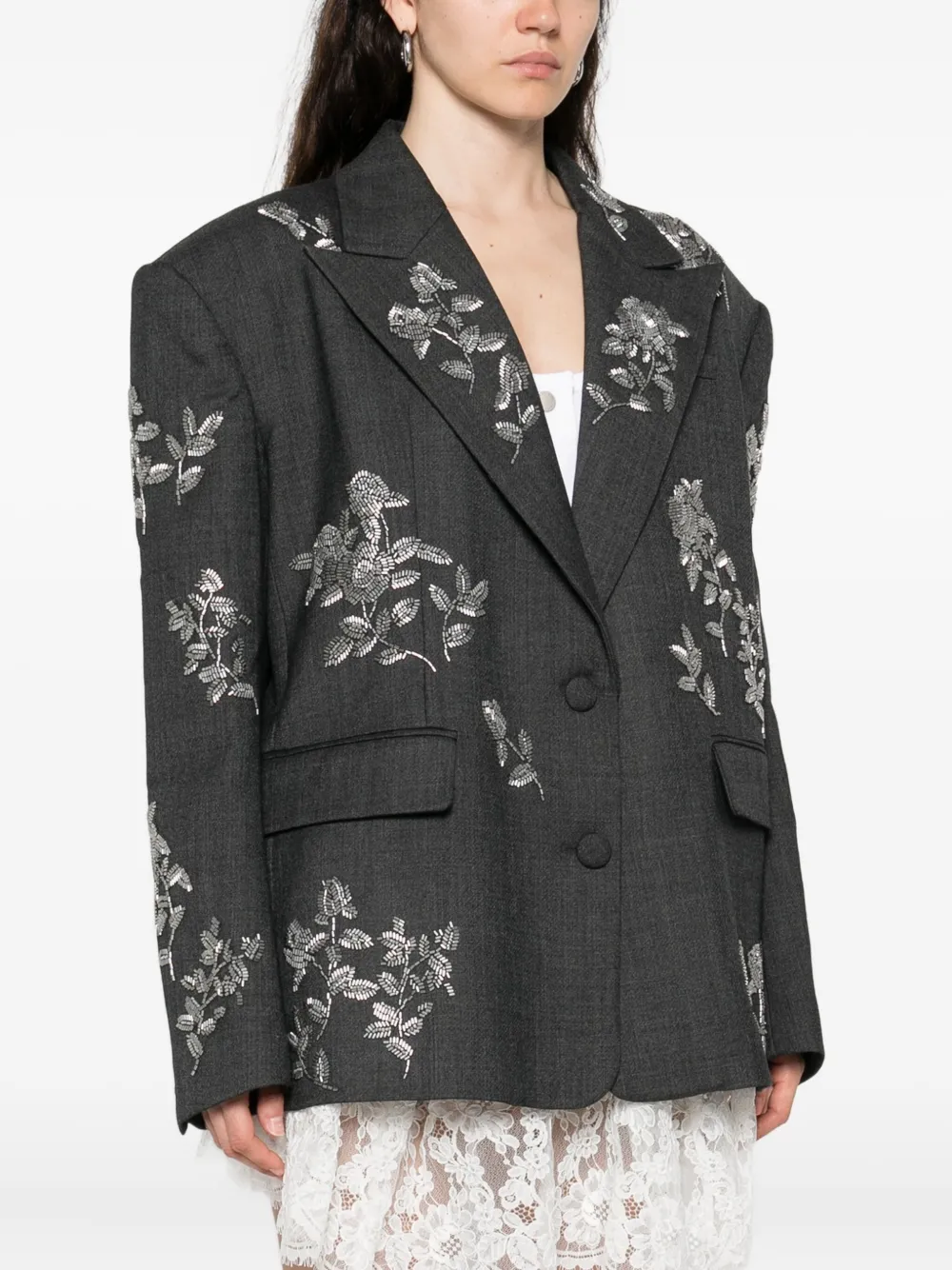 Markgong Floral-embellished Button Jacket In Multi