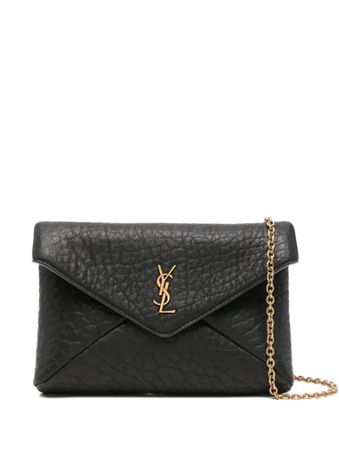 Saint Laurent bolsa de hombro con placa del logo