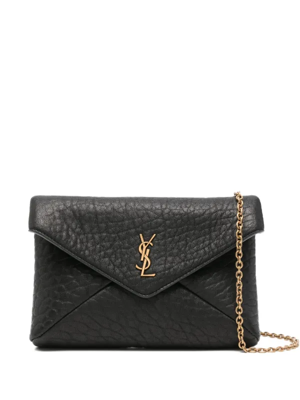 Saint Laurent logo-plaque Shoulder Bag | Black | FARFETCH RO