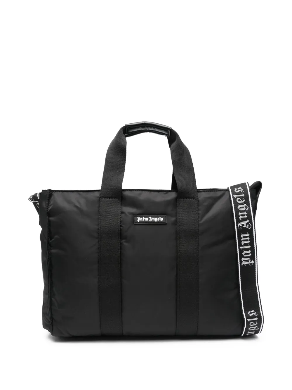 Palm Angels Kids logo-patch changing bag | Black | Image 1