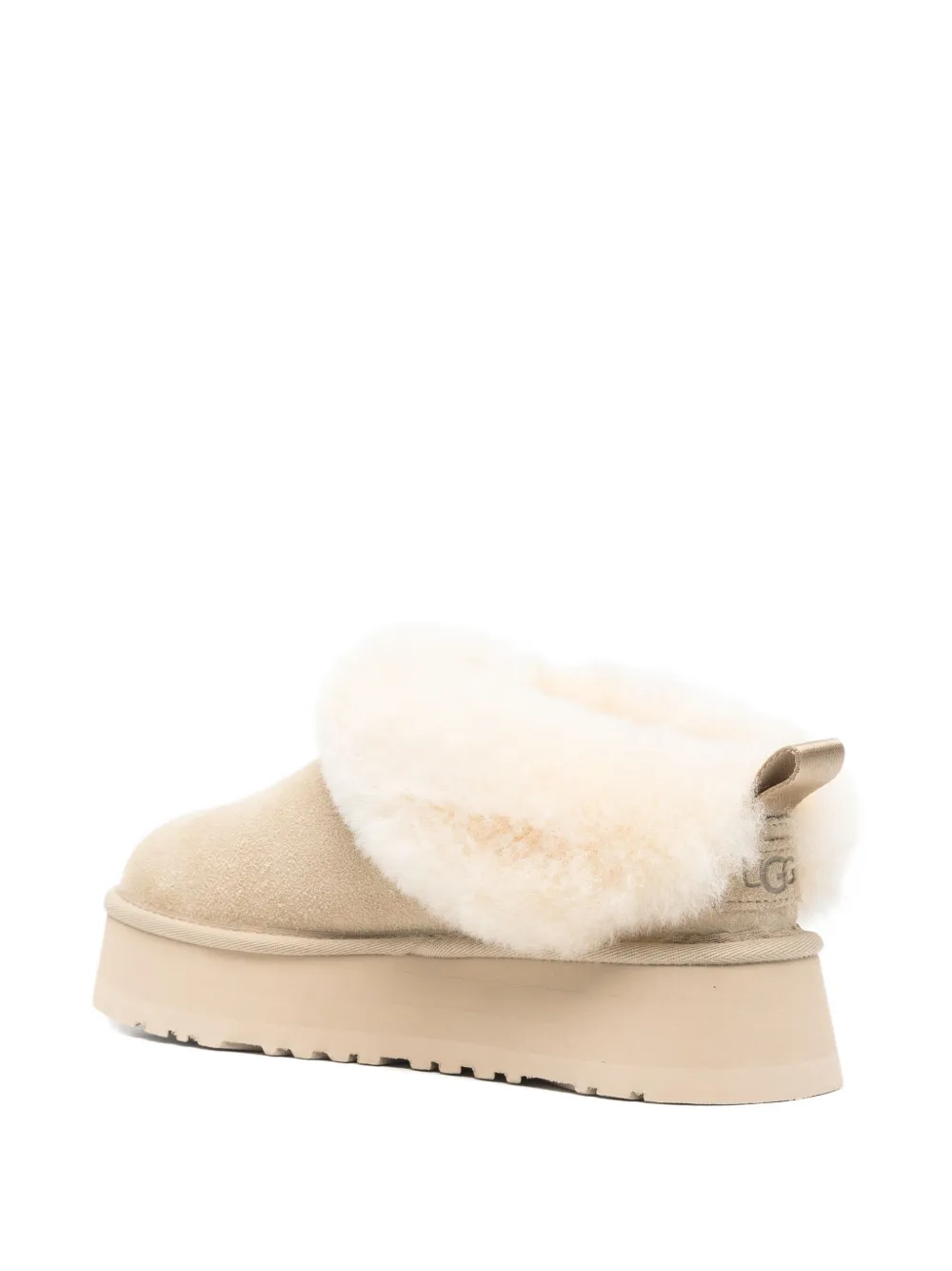 Ugg Shearling Platform Boots In Neutral